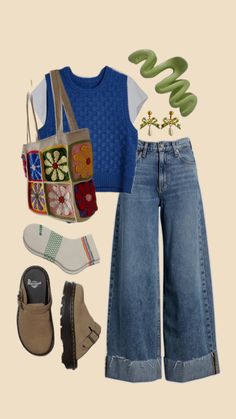 Layered Work Outfits, Comfy Granola Outfits, Outfit With Necklace, Aesthetic Outfit, Autumn Outfit, Lookbook Outfits