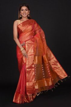 Pure Chanderi silk sarees / ships from USA  Beautiful flaming orange chanderi silk saree with lovely broad zari border. Unique saree.  100% silk Handloom saree Comes with a blouse piece Picot and saree fall are done for your convenience Chanderi Silk Saree, Handloom Saree, Blouse Piece, Silk Sarees, Saree, Silk, Pure Products, Trending Outfits, Etsy Uk