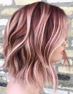 Gold Hair Colors, Medium Hair Color, Medium Haircuts, Hair Color Rose Gold, Creative Hair Color, Creative Hair, Hair Medium, Ombre Hair Color, Creative Hairstyles