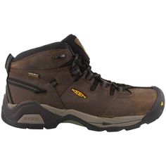 PRICES MAY VARY. STEEL TOE: Left and right asymmetrical steel toe design provides a roomier toe box for maximum comfort and unobtrusive fit; This boot meets or exceeds ASTM F2412 and F2413 I/75 and C/75 EH Standards WATERPROOF: KEEN.DRY is a waterproof, breathable membrane liner that lets vapor out without letting water in for keeping your feet dry and comfortable; The Detroit XT Mid Steel Toe Waterproof work boot has a mesh liner that integrates with the waterproof membrane TRACTION: Oil- and s Construction Boots, Work Boot, Work Safety, Safety Shoes, Luxury Store, Toe Designs, Lug Sole, Waterproof Boots, Boot Shop