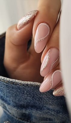 Gold Nail, Short Acrylic Nails, Cute Acrylic Nails