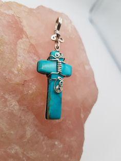 Who do you know who would like this pendant? Let us know and we can sell you one! ( ;  https://etsy.me/2WG09Lq Bohemian Blue Cross Jewelry, Artisan Blue Turquoise Necklace Nickel Free, Artisan Blue Turquoise Nickel-free Necklace, Blue Turquoise Wire-wrapped Necklace Gift, Blue Wire Wrapped Turquoise Necklace Gift, Handmade Turquoise Cross Jewelry, Handmade Blue Turquoise Spiritual Necklace, Adjustable Blue Cross-shaped Jewelry, Bohemian Blue Wire Wrapped Turquoise Necklace