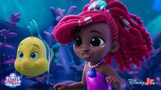 the little mermaid and her fish friend in disney's animated movie, finding nemo