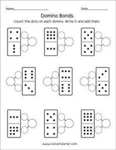 domino board worksheet for kids to practice counting and adding numbers with dices