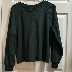 Hunter Green Waffle Long Sleeve Sweater, Size, Large, And Perfect Condition Waffle Long Sleeve, Navy Green, Navy Sweaters, Navy And Green, Hunter Green, Sleeve Sweater, Long Sleeve Sweater, Waffles, Sweater Sizes