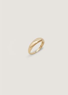 Inspired by Jennie's great grandmother's wedding band, this is a signature timeless piece you'll wear for every occasion. Her soft curves are bold, yet elegant enough to be worn day to night. Make her your trademark. Hollowed out and designed with comfort in mind. If you're looking for a solid version, shop the Dare to Love Dome Ring I (NON-HOLLOW).Complete the look with our Claudine Twist Ring II. We recommend sizing up by at least half a size if this ring is thicker than what you typically wea Elegant Wide Band Ring For Promise, Timeless Thick Band Ring As Gift, Timeless Wide Band Ring With Polished Finish For Promise, Timeless Wide Band Promise Ring With Polished Finish, Timeless Thick Band Wide Ring As Gift, Timeless Wide Band Ring As Gift, Timeless 14k Gold Wide Band Ring, Elegant Thick Band Dome Ring For Promise, Timeless Formal Rings With Thick Band