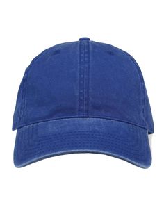 Pigment-Dyed Cap - ROYAL - ADJUSTABLE | The Game Men's Pigment-Dyed Cap in Royal Blue Size Adjustable | Cotton Blue Washed Hat With Curved Brim, Blue Washed Cap, Casual Blue Pre-washed Hat, Casual Soft-washed Blue Hat, Casual Blue Soft-washed Hat, Dad Hats, Cotton Twill, The Game, Hats For Men