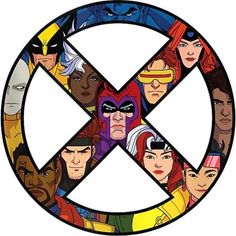 the x - men symbol with many different faces