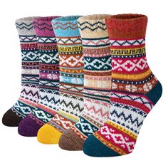 PRICES MAY VARY. Warm Fabric: Wool socks for women are made of wool, cotton, polyester; These cabin socks are soft, breathable and wearable and will keep your toe warm in cold winter Suitable Size: Our womens wool socks are suitable size 23 to 25 cm and suit for women shoe size 5 to 9, the womens socks are elastic and fit your feet Stylish Style: The warm socks for women are elegant and classic; These boot socks for women will coordinate with whatever you are wearing, good matching for all your Womens Wool Socks, Cabin Socks, Vintage Socks, Women Crew Socks, Cozy Socks, Winter Socks, Socks For Women, Warm Socks, Vintage Winter