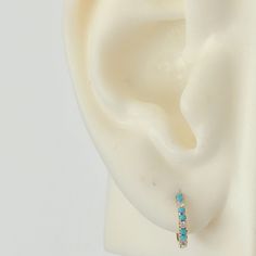 "This finely handcrafted huggie hoop dangle earring is composed of 14K solid gold and pavé set with genuine GVS1 quality round brilliant cut natural real Diamonds and AAA quality natural real Turquoise gemstones. This earring also features a secure hinged closure for the ease of taking them on and off and is available in a variety of our popular hoop sizes! ♦ XS Size Huggie Dimensions: - outer diameter approximately 8mm (5/16) - inner diameter approximately 6mm - hoop thickness 1.3mm (16 GA) - p Real Turquoise, Affordable Gifts, Huggie Hoop Earrings, Single Earring, Turquoise Gemstone, Real Diamonds, Jewelry Gift Box, Unique Earrings, Nostril Hoop Ring