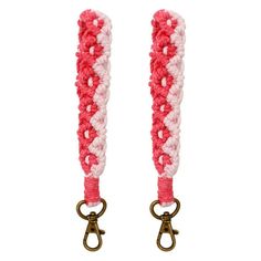 1.Lobster Clasp closure 2.The lanyard rope size is 4.73 inches, 7.08 inches total including the lobster clasp.Suitable for your purses, keyrings, car keys.You can take this boho wristlet as a excellent decoration to your bags and cloths in daily life. 3.[High Quality] Made of cotton cord, yarn and lobster clasp, antique copper snap hook, lightweight and soft, easy to carry and keep. Our handmade key chains are perfect choice for your keys bags and wallets. 4.[Bohemian Hand-woven Design] Our keyc Macrame Wristlet Keychain Diy Tutorial, Braided Macrame Wristlet Diy, Pink Bohemian Wristlet For Gift, Braided Macrame Wristlet, Multicolor Wristlet With Keychain, Cross Keychain, Handmade Wristlet, Keychain Craft, Diy Friendship Bracelet