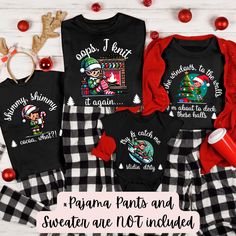 🎄 Matching Family Christmas Shirts - Perfect for Xmas Party or Xmas Morning! 🎅 Get ready to jingle all the way with our hilarious matching family Christmas shirts! Whether you're celebrating with a cozy Christmas morning or rocking around the Christmas tree at a festive party, these shirts are sure to bring smiles and laughter to your holiday festivities. Features: Funny and Festive Designs: Each shirt features a playful and witty Christmas-themed saying, designed to make your holiday gatherin Fun Holiday Tops With Letter Print, Fun Holiday Top With Letter Print, Black Top As Christmas Gift, Black Festive Tops For Christmas, Black Holiday Tops For New Year, Funny Christmas Holiday Tops, Winter Tops With Funny Print, Black Christmas Holiday Top, Funny Holiday Tops With Letter Print