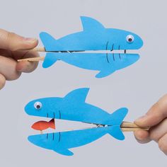 Fish Crafts Kids, Ocean Crafts Preschool, Shark Puppet, Ocean Craft