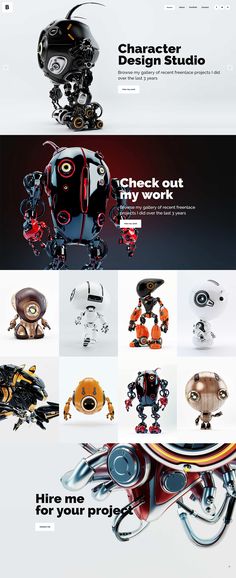 the website design is designed to look like an animated robot