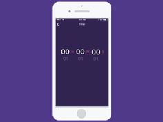 an iphone with the time displayed on it's screen, next to a purple background