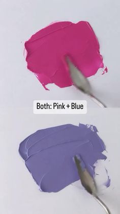 two different shades of pink and purple with the words both pink and blue on them