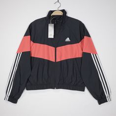 New With Tags Measurements Size: S Sleeve: 30" Chest: 25" Length: 21.5" Loose Fit Full Zip With Stand Up Collar Side Pocket Elastic Cuffs And Hem Nylon Plain Weave Adidas Originals Jacket, Adidas Zip Up, Women's Sportswear, Athleisure Women, Stand Up Collar, Pocket Jacket, Game Time, Pink Adidas, Sportswear Women