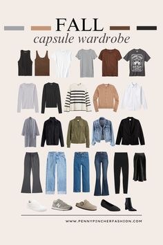 The ultimate capsule wardrobe guide! We will walk you through each item and share outfit ideas to help you create your very own Fall capsule! Follow for more! Budget Capsule Wardrobe Fall, Capsule Wardrobe Packing List, Midsize Fall Capsule Wardrobe, Country Capsule Wardrobe, Ireland Capsule Wardrobe Fall, Urban Capsule Wardrobe, Casual Capsule Outfits, Outfit Packing Ideas, Womens Fall Capsule Wardrobe