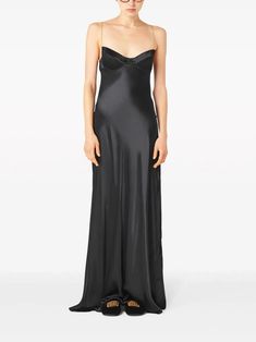 Miu Miu chain-straps Silk Dress - Farfetch Miu Miu Dress, Cocktail Evening Dresses, Black Silk, Silk Satin, Evening Wear, Chain Strap, Silk Dress, Miu Miu, Dress Black