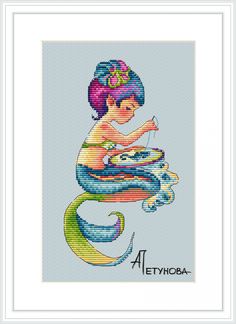 Little Mermaid Needlewoman cross stitch chart designed by Anna Petunova.
ATTENTION! Fabric and threads are not included!
Cross stitch charts are intended for personal use only and can't be distributed any way. Mermaid Cross Stitch Pattern, Home Cross Stitch Pattern, Cross Stitch Tattoo, Home Cross Stitch, Baby Cross Stitch, Mermaid Cross Stitch, Cross Stitch Sea, Baby Cross Stitch Patterns, Nature Cross Stitch