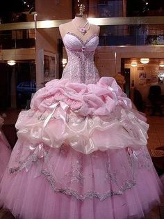 Pink Princess Evening Dresses Ruched Sweetheart Lace-up Corset Prom Party Dress.  "This pin contains affiliate links, which means I may earn a commission at no cost to you extra for you".   #affiliate #advertising" Princess Dress Fairytale, Gown Pictures, Pink Ball Gown, Pink Wedding Dress, Pink Wedding Dresses, Princess Ball Gowns, Prom Dress Inspiration, Dress Princess, Quince Dresses