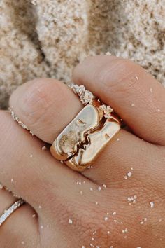 kiss rings kissing at the beach. Kiss Necklace, Chunky Heart Ring, Xoxo Ring, Bow Ring Gold, Bronze Organic Ring, Kiss, Sterling Silver Rings, Gold Plate, Wax