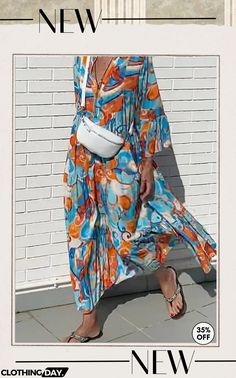 Casual Print Patchwork V Neck A Line Dresses Line Dresses, A Line Dresses, Women's Fashion Dresses, In Style, A Line Dress, Fashion Dresses, A Line, V Neck, Dresses