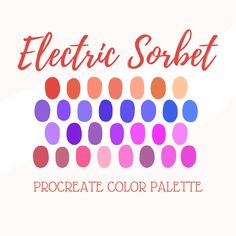 the logo for electric sorbet procreate color palette