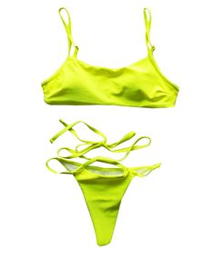 (1) Sporty Cheeky Neon Yellow Sun Bikini – Runner Island® Sporty Swimwear, Unique Swimsuits, Swimsuits Sporty, Perfect Tan, Yellow Sun, 2 Piece Swimsuits, Ab Workouts, Swimsuit Set, Swimsuit Fashion