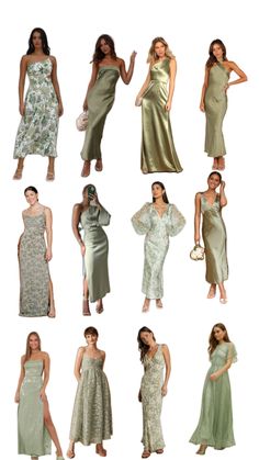 many different types of women in dresses