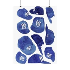 the new york yankees baseball cap collection is displayed on a white background with clippings