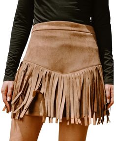 in stock Long Windows, Make Memories, Suede Fringe, Playing Dress Up, Boho Style, Faux Suede, Boho Fashion, Mini Skirt, Women's Clothing