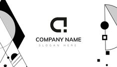 a black and white logo with the letter c in it's center, surrounded by geometric shapes