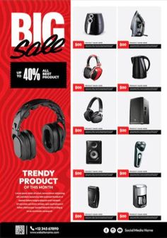 the big sale flyer for headphones and accessories