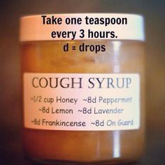 Cough Syrup Nose Ideas, Oil For Cough, Natural Cough Syrup, Essential Oils For Cough, Oils For Sore Throat, Terra Essential Oils, Essential Oils For Colds, Doterra Essential Oils Recipes