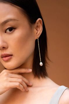 Hampton Pearl Drop Earring by Jenny Yoo | Shop Online Now White Dresses For Sale, Jenny Yoo Bridal, Jenny Yoo Bridesmaid, Pearl Drop Earrings Gold, Veil Accessories, Anthropologie Wedding, Chic Brides, Bella Bridesmaid, Bridal Veils