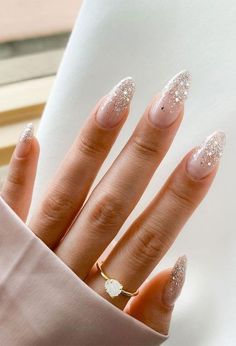 PRETTY CHRISTMAS NAIL TRENDS | WINTER NAILS Nails Sparkly, Glitter Tips, Engagement Nails, Graduation Nails, Nails Homecoming, Her Nails, Nails White, Bride Nails, Sparkly Nails