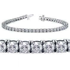 New Round Cut G Vs2 Diamond Tennis Bracelet 4.90 Carat White Gold 14K | HarryChadEnt.com White Gold Diamond Bracelet, Diamond Earrings Studs Round, Latest Jewellery Trends, Bracelet Tennis, Gold G, Vs2 Diamond, Diamond Tennis Bracelet, Bracelets Gold Diamond, Vs Diamond