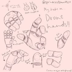 some drawings of different hands and fingers