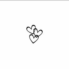 two hearts in the middle of each other on a white background with black outlines