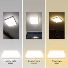 three different types of recessed lighting