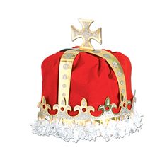 Highlights: - red; velvet-textured velour/one size fits most - quantity per case: 12 Details: These Royal King Crowns are pefect for plays or a Halloween Costume! velvet-textured velour/full head size. Pieces/packages per Case: 12. King's Crown, Medieval Party, Fairytale Party, Crown Party, Royal King, Red Cases, Mardi Gras Decorations, Crown Hat, Mardi Gras Party