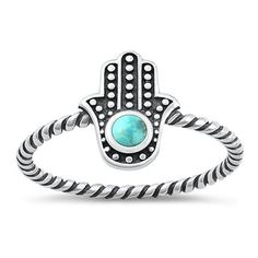 Simulated Turquoise Wholesale Hamsa Bali Ring .925 Sterling Silver Band Blue Cubic Zirconia Female Size 7 All our silver jewelry is crafted from .925 silver also commonly referred to as sterling silver. Sterling silver is the standard for beautiful high-quality silver jewelry and cannot be replicated by lower priced silver plated jewelry. It is 92.5% pure silver, mixed with alloys to add strength and durability to stand the test of time. Keep your fine jewelry shiny and elegant by storing it pro Spiritual Turquoise Ring In Sterling Silver, Nickel-free Blue Turquoise Ring Bohemian Style, Spiritual Nickel-free Blue Turquoise Ring, Twisted Bangle, Nickel-free Blue Turquoise Ring In Sterling Silver, Unique Nickel-free Sterling Silver Turquoise Ring, Band Jewelry, Heart Gemstone, Silver Plated Jewelry