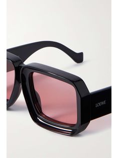 Loewe Paula's Ibiza, 70s Sunglasses, Big Glasses, Black Sunglasses Square, Lens Logo, Fashion Eye Glasses, Stylish Glasses, Acetate Sunglasses, Eyewear Brand