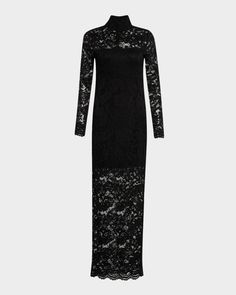 Generation Love Choi Lace Turtleneck Maxi Dress Turtleneck Maxi Dress, Lace Turtleneck, Scalloped Trim, Lace Maxi, Long Sleeve Bodycon, Lace Maxi Dress, Black Maxi Dress, We Wear, Fashion Brand