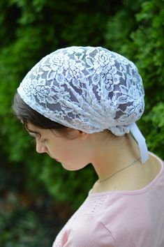 Full Coverage Headwrap/headcovering/headscarf Downloadable - Etsy Veil Christian, Head Covering Christian, Christian Veil, Lace Headwrap, Christian Veils, Christian Head Covering, Headwrap Hairstyles, Cover Hair, Back Of Head