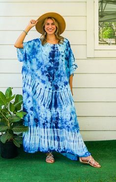 "🌈 Tie Dye Hippie Kaftan Dress, Loose Fit Tie Dye Dress, Beach Dress, Tie Dye Clothing, Oversize Kaftan Dress, Tye Dye Poncho, Tye Dye Shibori Measurement and detail: 👉Fabric: 100% Breathable and Comfy Rayon 👉Method: Hand Dyed (machine washable) 👉Size: One Size Fits Most (M-4XL) Extremely comfy  👉Length of Dress: 46\" 👉Width of Dress: 45\" 👉Bust 60\"- 90\" ------------------------------------------- 🌸Care Instruction: We recommend hand wash your dress in cold water and hang to dry. Do no Tie Dye Clothing, Dress Loose Fit, Tie Dye Hippie, Tie Dye Outfits, Dye Dress, Dress Beach, Tie Dye Dress, Kaftan Dress, Beach Wears