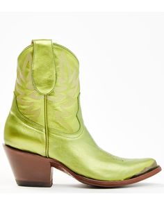 Idyllwind Women's Envy Metallic Green Fashion Leather Western Booties - Round Toe , Green Metallic Fashion, Green Boots, Metal Fashion, Western Booties, Western Cowboy Boots, Leather Pulls, Green Fashion, Western Boots, Boot Shoes Women