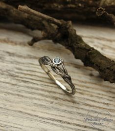 Delicate Braided Twig Engagement Ring Branch Ring With Topaz - Etsy Delicate Silver Rings, Branch Engagement Ring, Twig Engagement Ring, Twig Ring, Nature Inspired Rings, Branch Ring, Topaz Engagement Ring, Nature Ring, 14k White Gold Ring