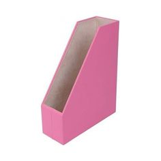 a pink cardboard box with an open lid